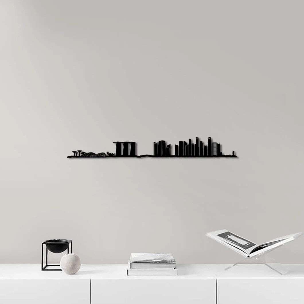 Skyline Singapur skyline in wood - Skylinecity