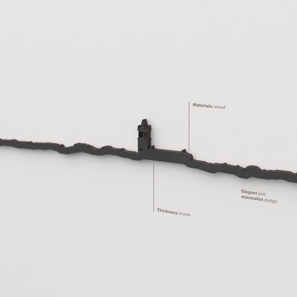 Decoración de pared con la silueta del skyline de Colmenar Viejo color negro.