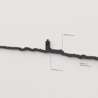 Decoración de pared con la silueta del skyline de Colmenar Viejo color negro.