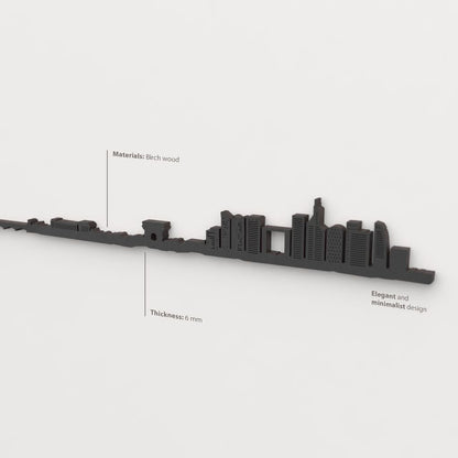 Acabado lacado negro del skyline París en madera.