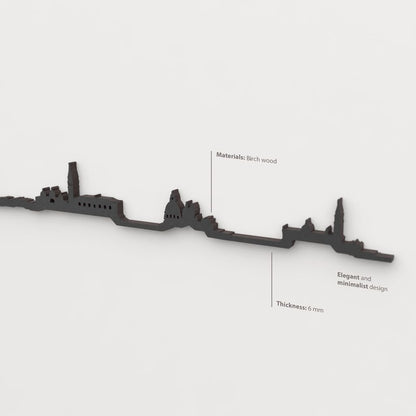 Decoración de pared con la silueta del skyline de Venezia color negro.