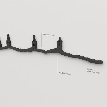 Decoración de pared con la silueta del skyline de Vitoria color negro.