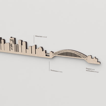 Vetado de la madera natural en el skyline Sidney.