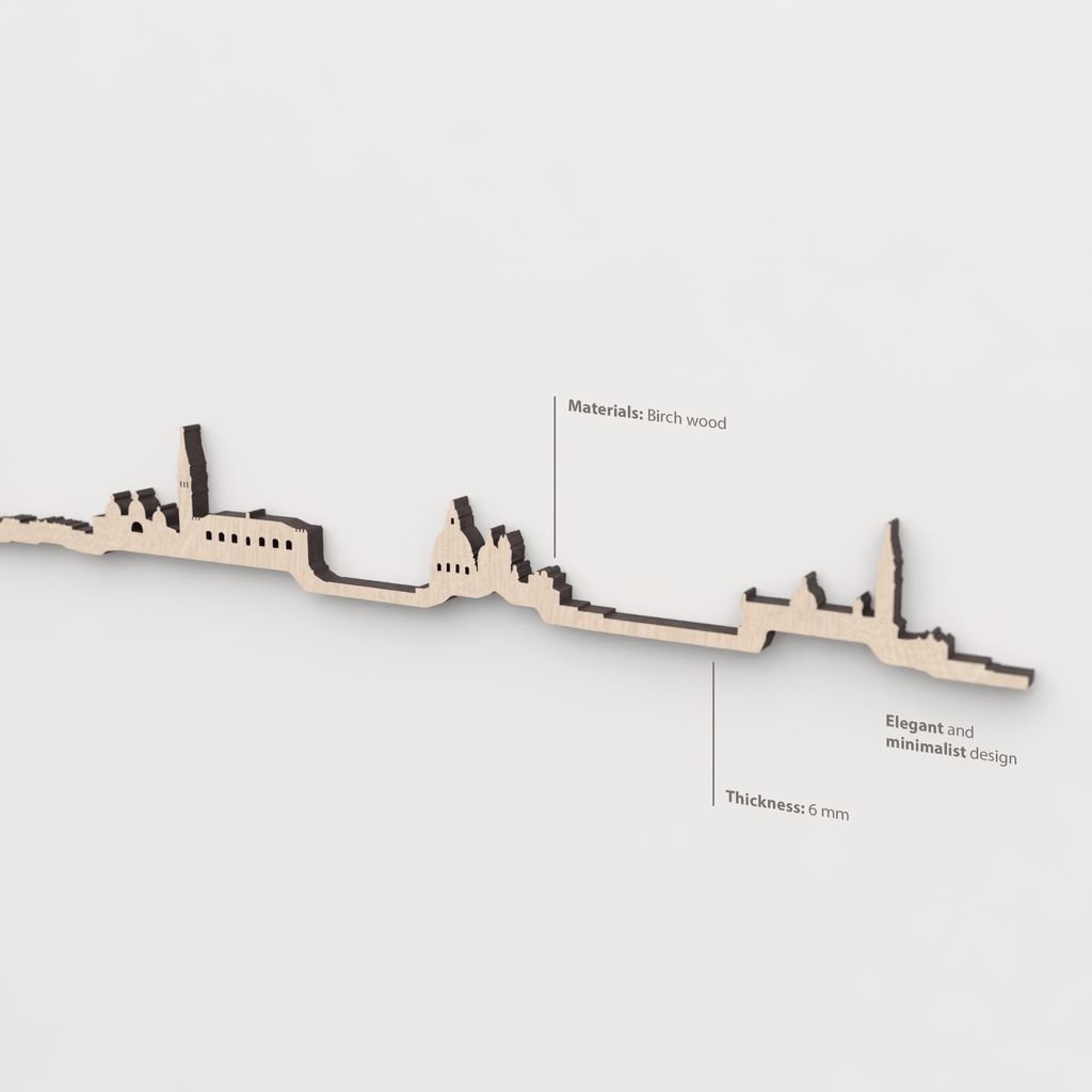 Textura y veta de la madera de abedul natural del skyline Venezia.