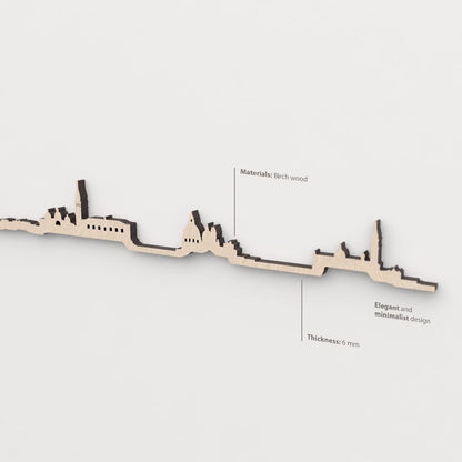 Textura y veta de la madera de abedul natural del skyline Venezia.