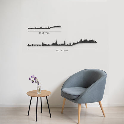 Comparativa 50 cm vs 100 cm del skyline Heidelberg en salón.
