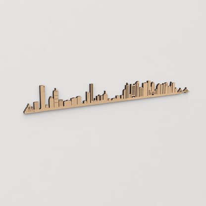 Skyline Boston en madera, decoración de pared elegante y moderna.