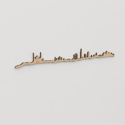 Skyline Egipto en madera, decoración de pared elegante y moderna.