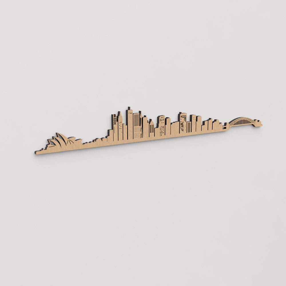 Skyline Sidney en madera, decoración de pared elegante y moderna.