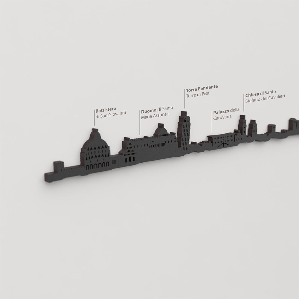 Skyline Pisa – detalle de Battistero di San Giovanni en madera negra.
