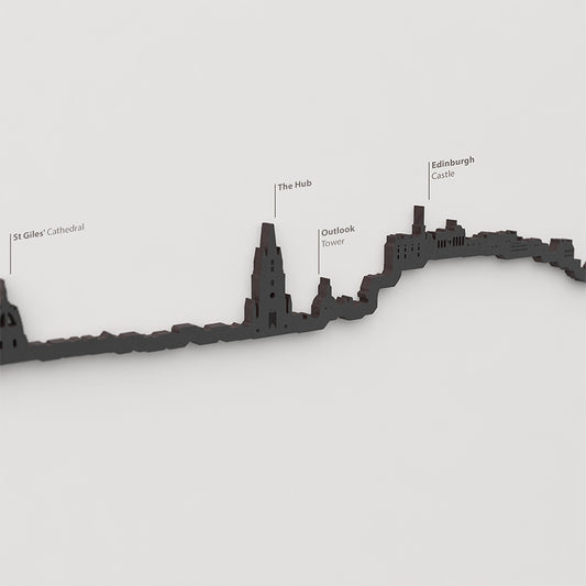 Skyline Edimburgo – detalle del Budavári Palota en madera negra.