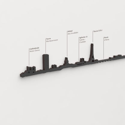 Skyline París – detalle de Cathédrale Notre-Dame en madera negra.