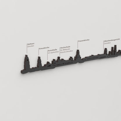 Skyline Dresden – detalle de Frauenkirche en madera negra.