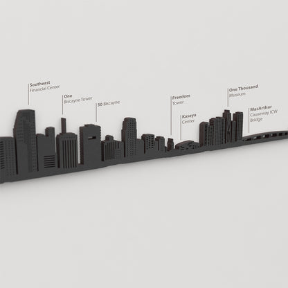 Skyline Miami – detalle de Southeast Financial Center en madera negra.