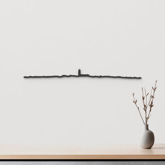 Silueta skyline de Colmenar Viejo en madera color negro para decoración mural.