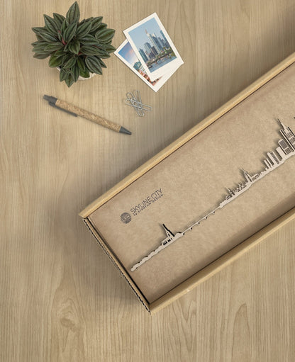 Skyline Frankfurt skyline in wood - Skylinecity
