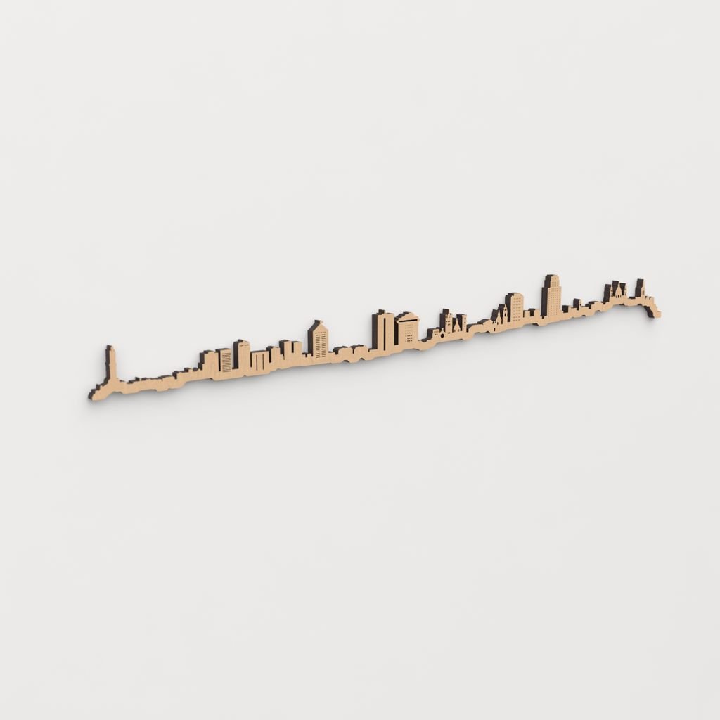 Skyline Génova skyline in wood - Skylinecity