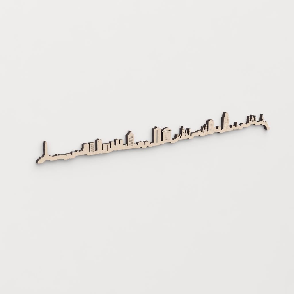 Skyline Génova skyline in wood - Skylinecity