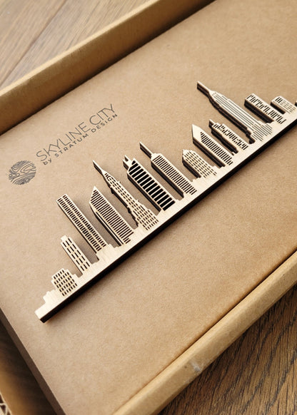 Skyline New York skyline in wood - Skylinecity