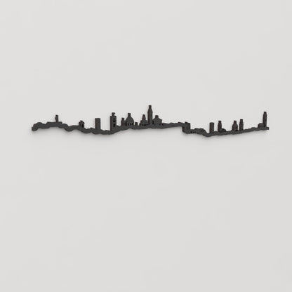 Perspectiva lateral del skyline Bergamo en madera negra.
