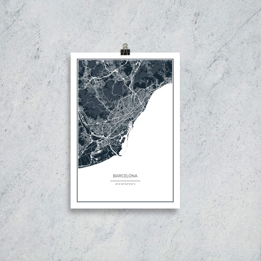 City Maps Barcelona skyline in wood - Skylinecity
