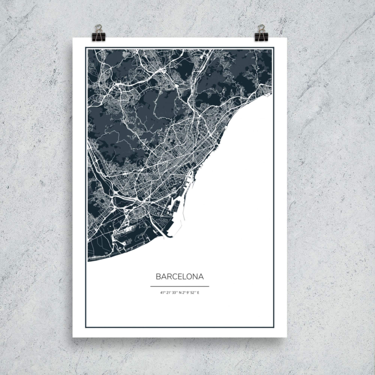 City Maps Barcelona skyline in wood - Skylinecity