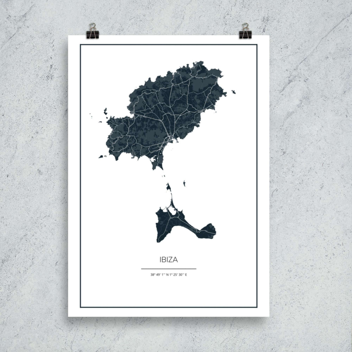 City Maps Ibiza y Formentera skyline in wood - Skylinecity