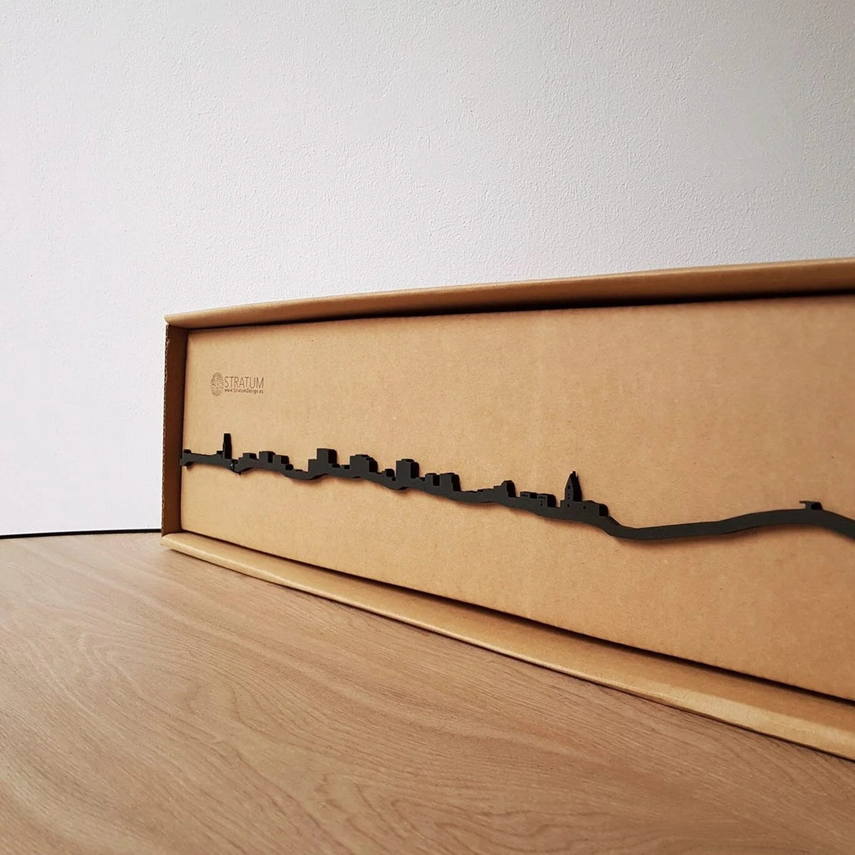 Skyline Gijón - Xixón skyline in wood - Skylinecity