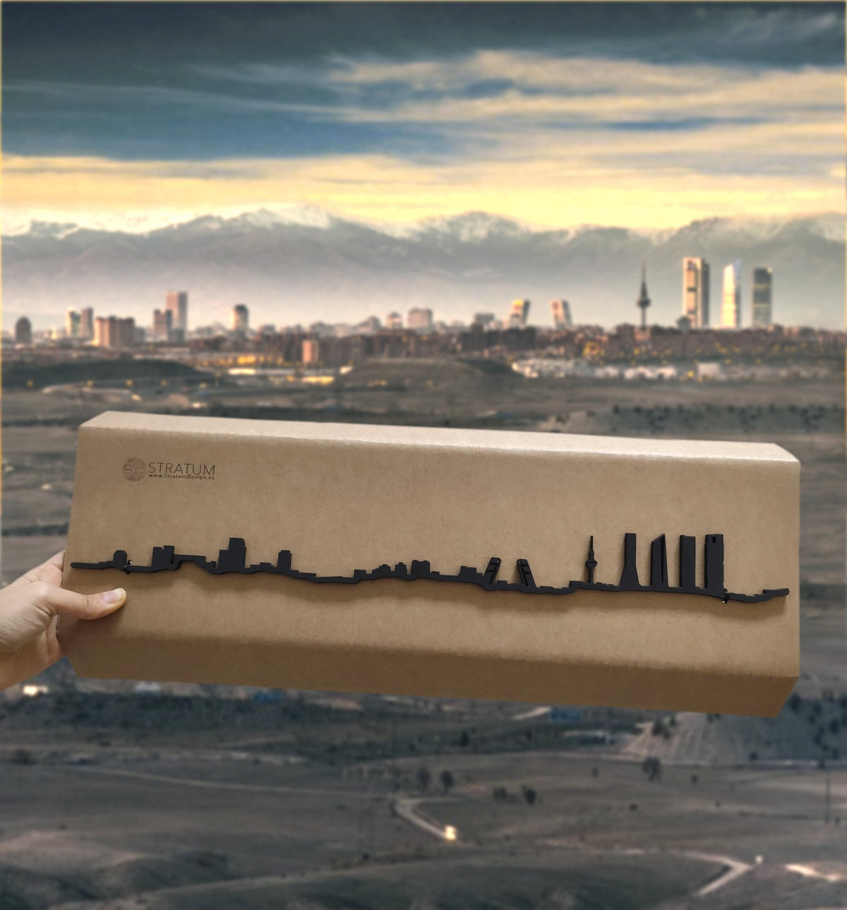 Skyline Madrid skyline in wood - Skylinecity