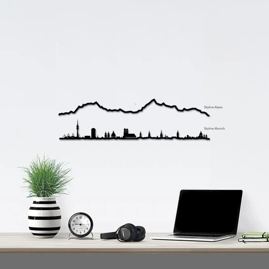 Skyline Múnich skyline in wood - Skylinecity