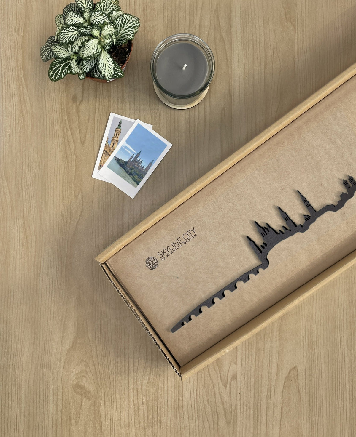 Skyline Zaragoza skyline in wood - Skylinecity