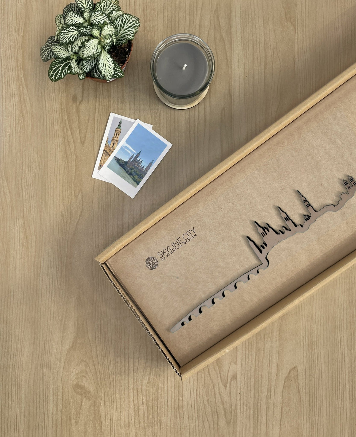 Skyline Zaragoza skyline in wood - Skylinecity